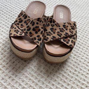 Leopard platform sandals